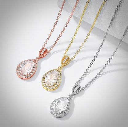 "Isabel" - Cubic Zirconia Bridal Jewelry Set - Available in Silver, Rose Gold and Yellow Gold