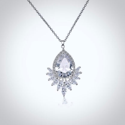 "Maiky" - Cubic Zirconia Bridal Necklace - Available in Silver, Rose Gold and Yellow Gold