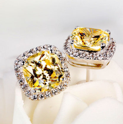"Thalia" - Square Cubic Zirconia Stud Earrings