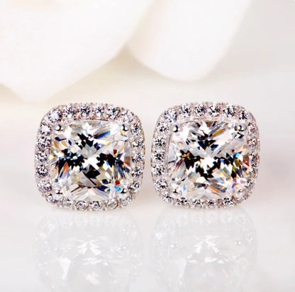 "Thalia" - Square Cubic Zirconia Stud Earrings
