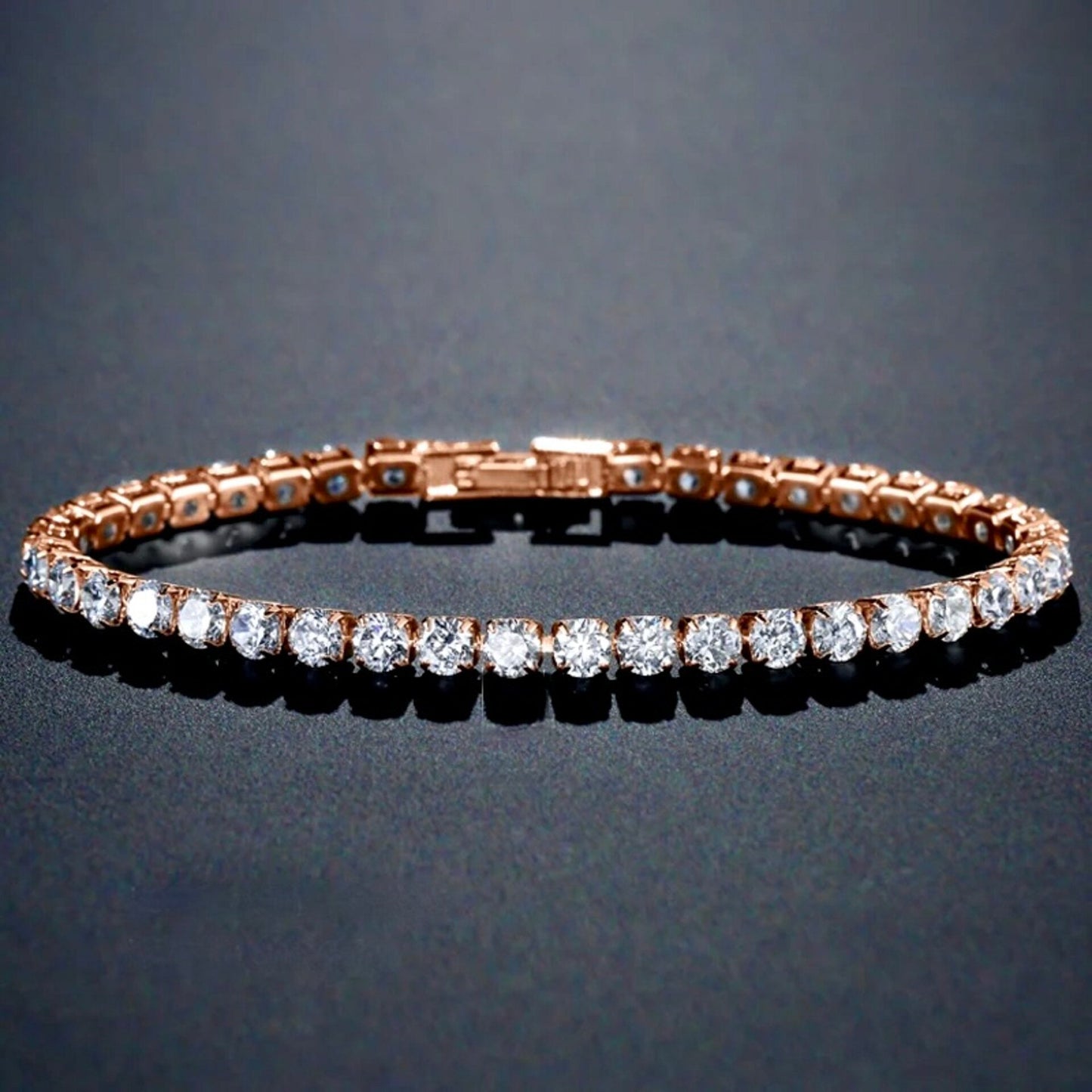 Orla - Cubic Zirconia Bridal Tennis Bracelet - Available in Silver, Rose Gold and Yellow Gold