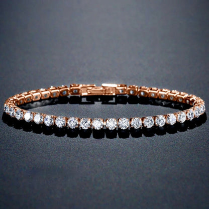 Orla - Cubic Zirconia Bridal Tennis Bracelet - Available in Silver, Rose Gold and Yellow Gold
