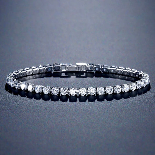 Orla - Cubic Zirconia Bridal Tennis Bracelet - Available in Silver, Rose Gold and Yellow Gold