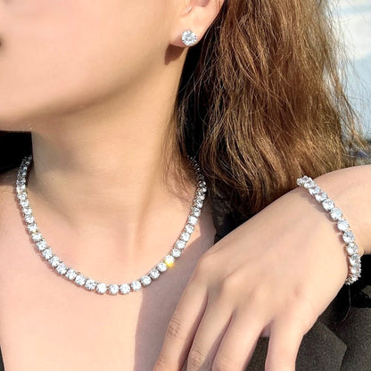Brandi - Silver Cubic Zirconia Bridal Three-Piece Jewelry Set