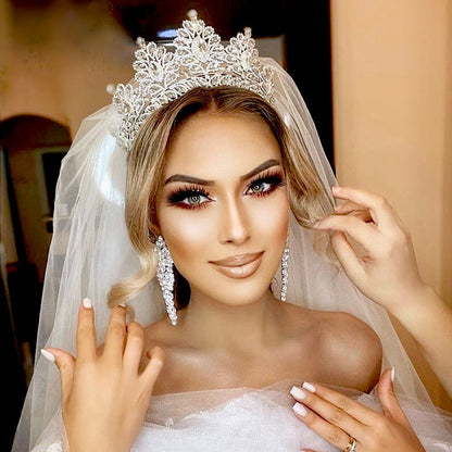 Aubree -  Crystal Wedding Tiara - Available in Silver and Gold