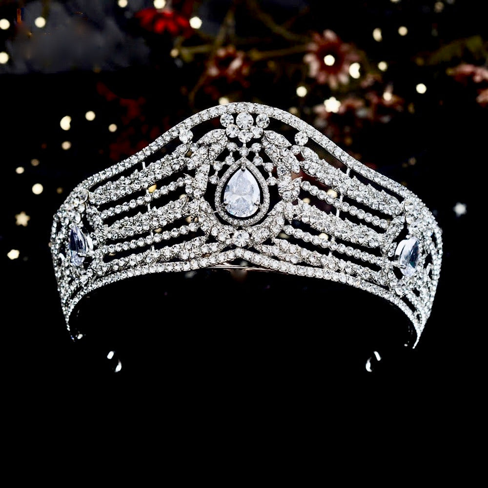 Olga - Silver Wedding Rhinestone Tiara