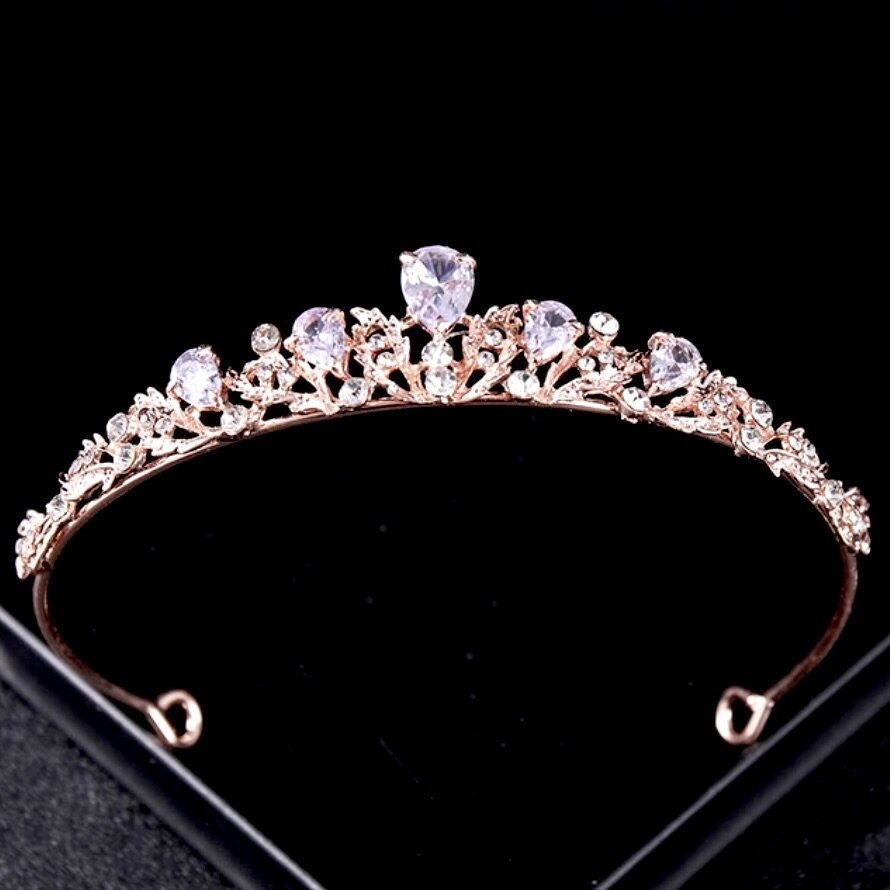 "Rochelle" - Wedding Cubic Zirconia Tiara - Available in Silver, Rose Gold and Yellow Gold