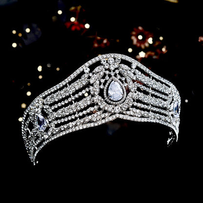 Olga - Silver Wedding Rhinestone Tiara