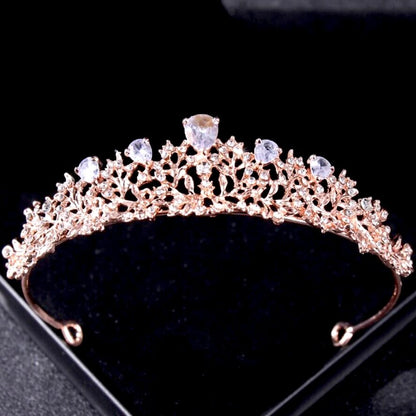 Brianna - Wedding Cubic Zirconia Tiara - Available in Silver, Rose Gold and Yellow Gold
