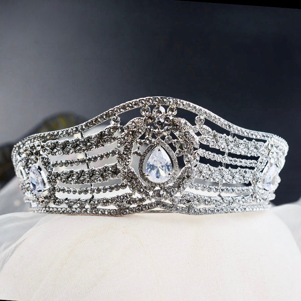 Olga - Silver Wedding Rhinestone Tiara
