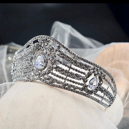 Olga - Silver Wedding Rhinestone Tiara