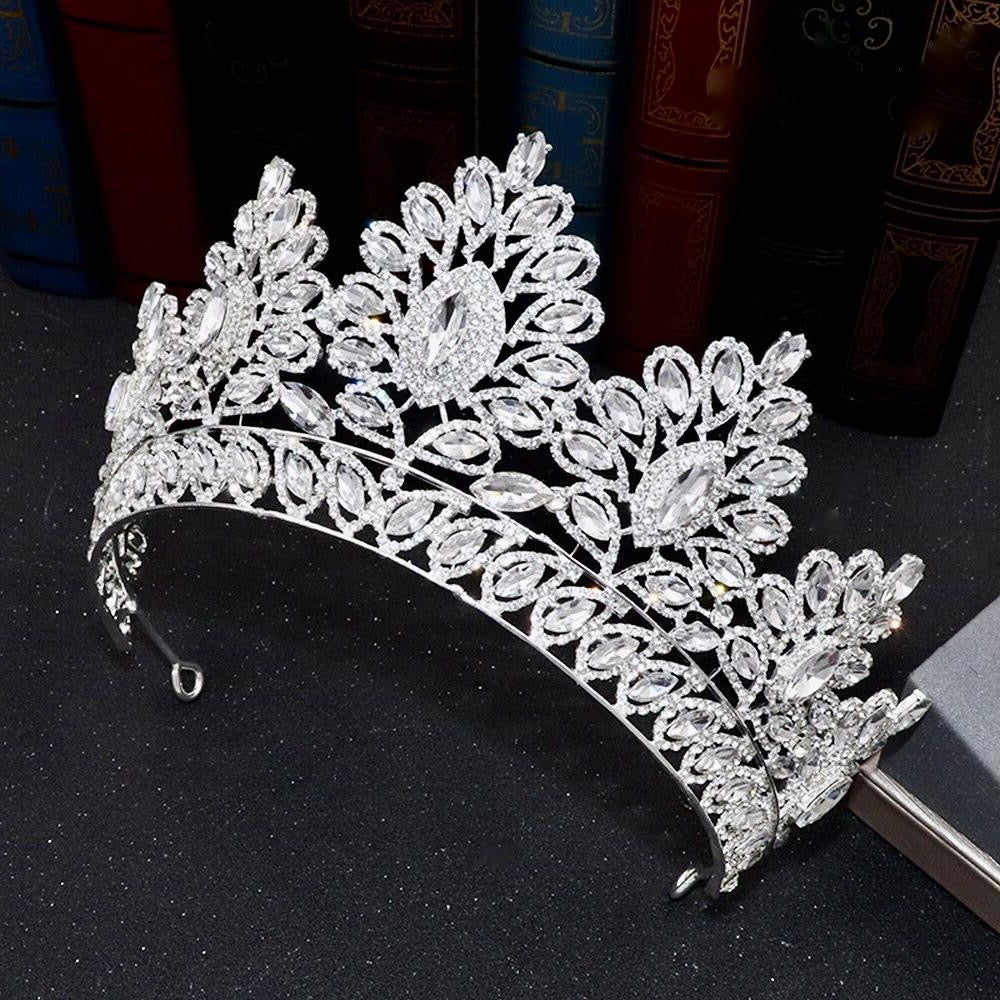 Aubree -  Crystal Wedding Tiara - Available in Silver and Gold