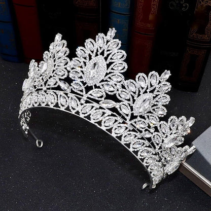 Aubree -  Crystal Wedding Tiara - Available in Silver and Gold