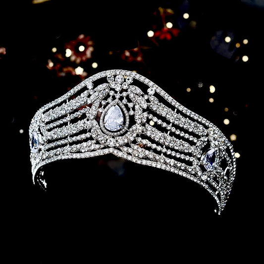 Olga - Silver Wedding Rhinestone Tiara