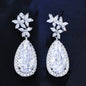 "Zarena" - Silver Cubic Zirconia Bridal Earrings