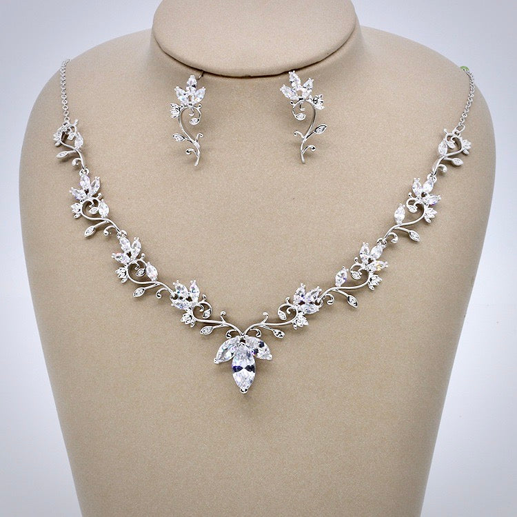 Candice - Silver Cubic Zirconia Bridal Jewelry Set