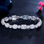 Zoysia - Cubic Zirconia Bridal Bracelet - Available in Silver, Rose Gold and Yellow Gold