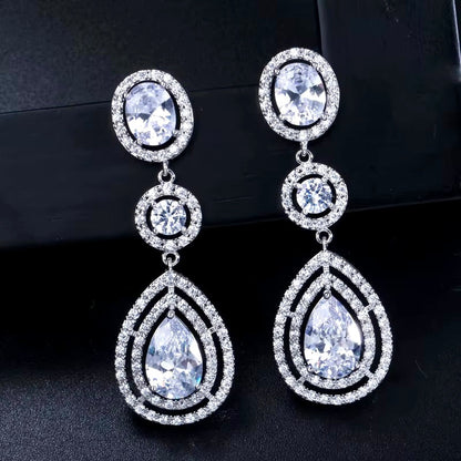 Paige - Silver Cubic Zirconia Bridal Earrings - More Colors