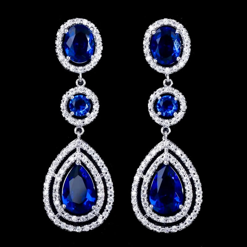 Paige - Silver Cubic Zirconia Bridal Earrings - More Colors