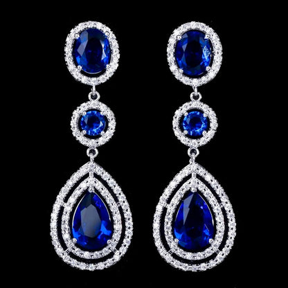 Paige - Silver Cubic Zirconia Bridal Earrings - More Colors
