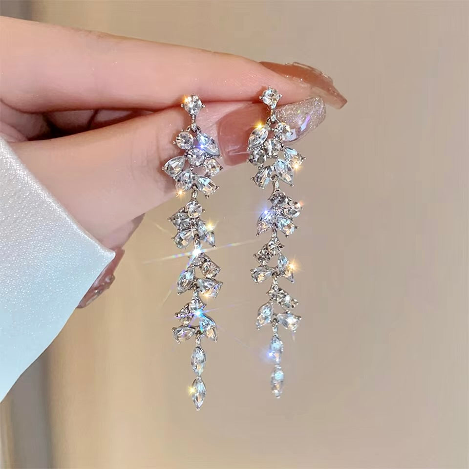 Ameerah - Cubic Zirconia Bridal Earrings - Available in Silver, Rose Gold and Yellow Gold