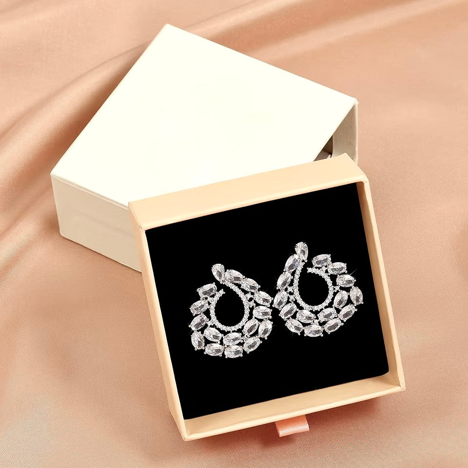 Kerrie - Silver Cubic Zirconia Bridal Earrings
