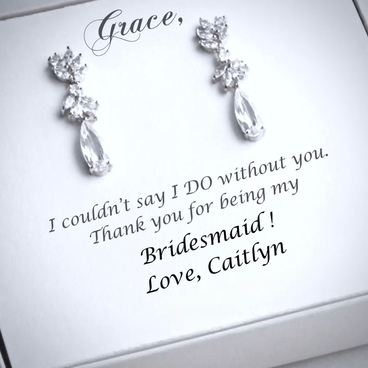 Gemma - Cubic Zirconia Bridal Earrings - Available in Rose Gold, Silver and Yellow Gold