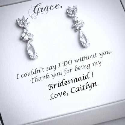 Gemma - Cubic Zirconia Bridal Earrings - Available in Rose Gold, Silver and Yellow Gold