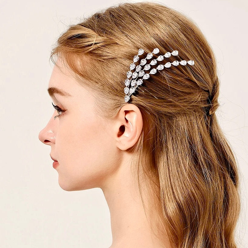 Solene - Silver Cubic Zirconia Bridal Hair Comb