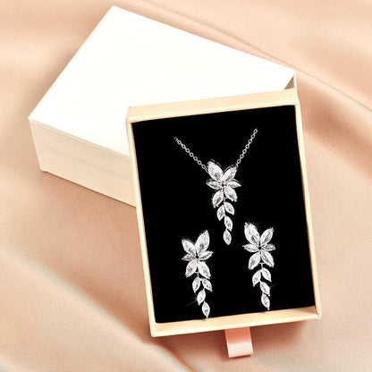 Vivienne - Cubic Zirconia Bridal Jewelry Set - Available in Silver, Rose Gold and Yellow Gold