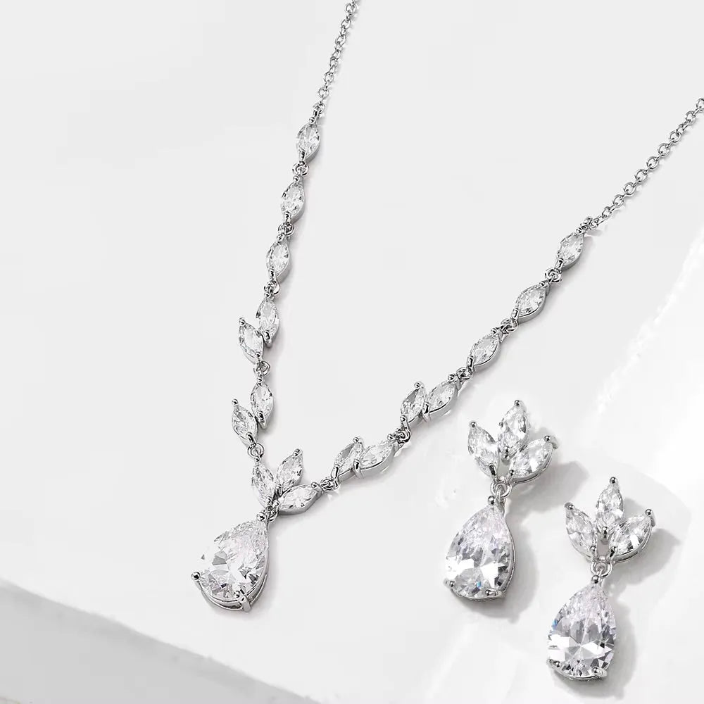 Cody - Cubic Zirconia Bridal Jewelry Set - Available in Silver, Rose Gold and Yellow Gold