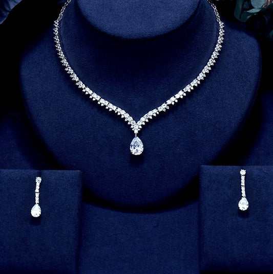 Eliza - Silver Cubic Zirconia Bridal Jewelry Set