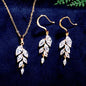 Leaves - Cubic Zirconia Bridal Jewelry Set - Available in Silver, Rose Gold and Yellow Gold