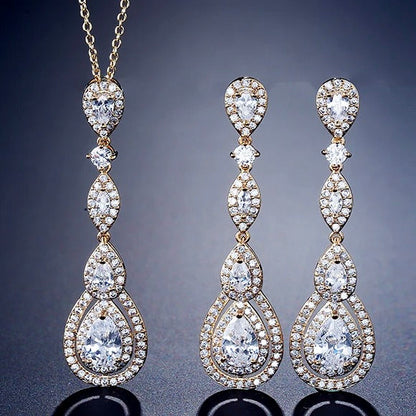 Amalfi - Cubic Zirconia Bridal Necklace - Available in Silver, Rose Gold and Yellow Gold
