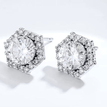 Dixie - Cubic Zirconia Bridal Stud Earrings - Available in Silver and Rose Gold