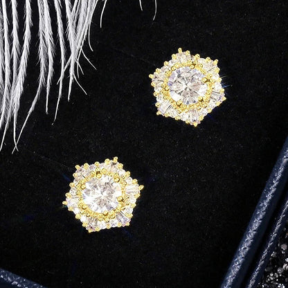 Dixie - Cubic Zirconia Bridal Stud Earrings - Available in Silver and Rose Gold