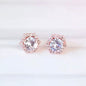 Dixie - Cubic Zirconia Bridal Stud Earrings - Available in Silver and Rose Gold