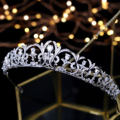 Lynnea - Silver Cubic Zirconia Bridal Tiara