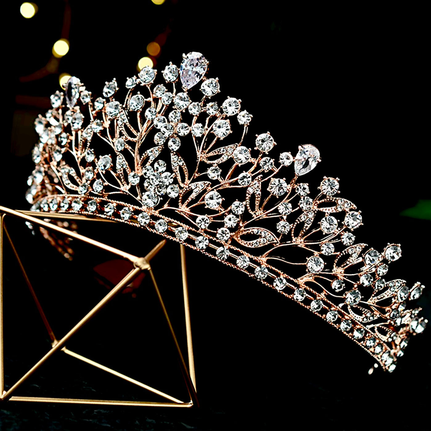 Ananda - Cubic Zirconia Bridal Tiara - Available in Silver, Yellow Gold and Rose Gold