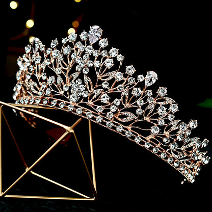 Ananda - Cubic Zirconia Bridal Tiara - Available in Silver, Yellow Gold and Rose Gold