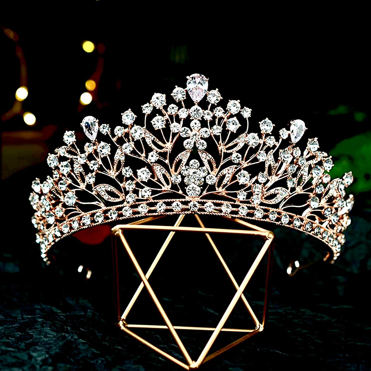 Ananda - Cubic Zirconia Bridal Tiara - Available in Silver, Yellow Gold and Rose Gold