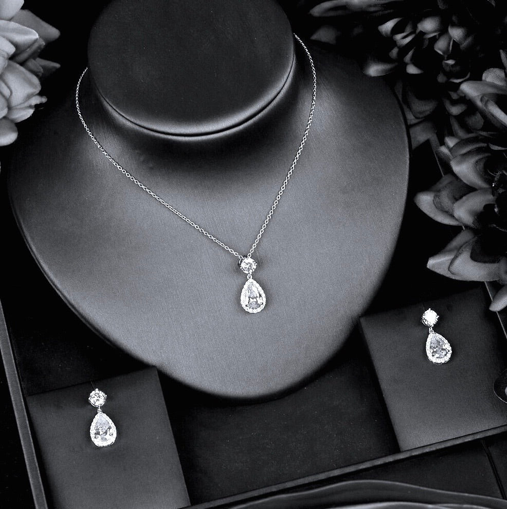 Juliana - Cubic Zirconia Bridal Jewelry Set - Available in Silver, Rose Gold and Yellow Gold