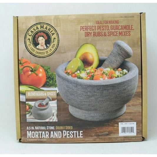 Casa Maria 8.5” Granite Stone Double Sided Mortar & Pestle (New No Box)