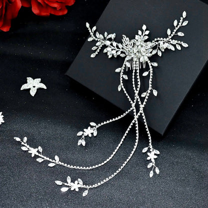 Eugenie - Cascading Crystal Bridal Hair Comb / Hair Vine - Available in Silver and Gold