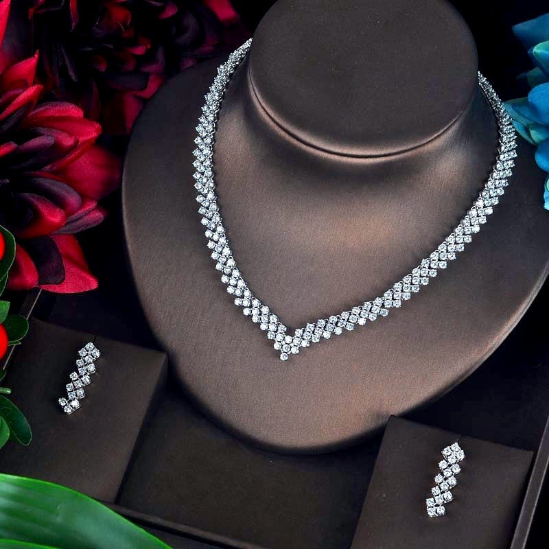 Catarina - Silver Cubic Zirconia Bridal Three-Piece Jewelry Set