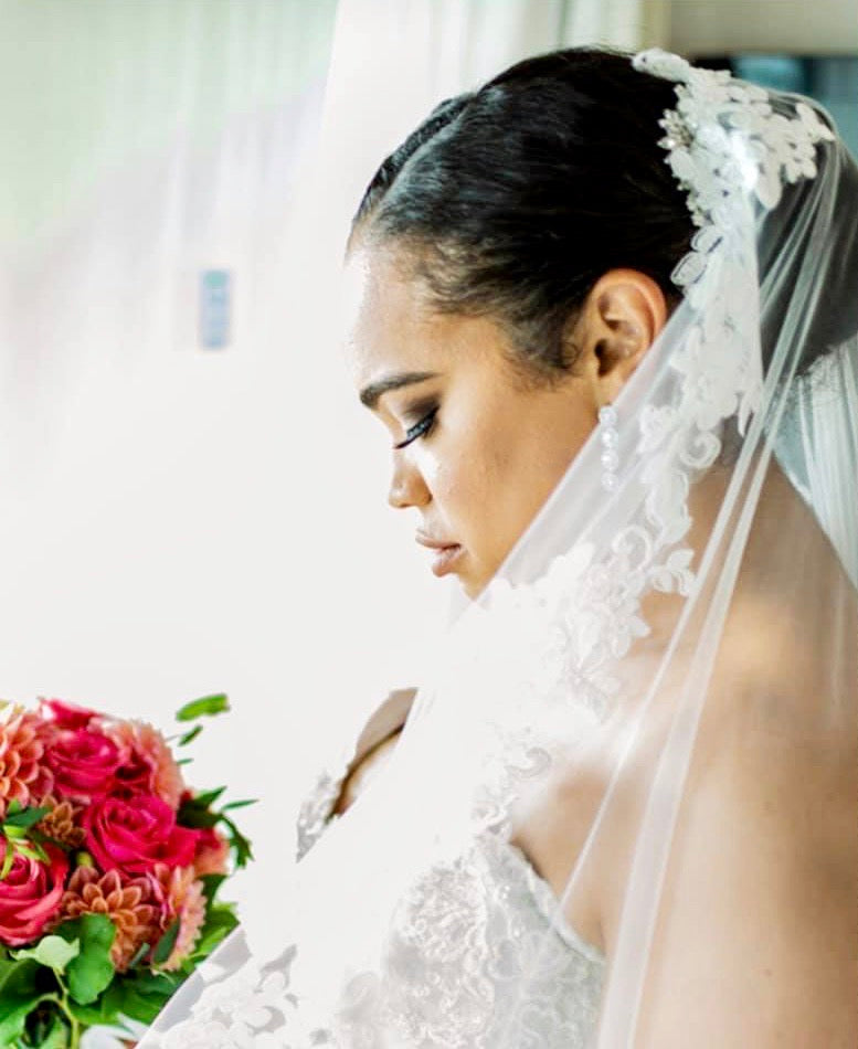 "Silva" - Lace Edge Cathedral Bridal Veil - Available in White and Ivory