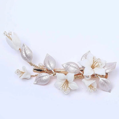 "Edda" - Ceramic Flowers Bridal Hair Clip