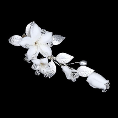 "Edda" - Ceramic Flowers Bridal Hair Clip
