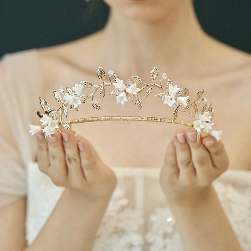 "Calais" - Gold Bridal Double Tiara