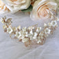 Priscilla - Ceramic Flowers Bridal Hair Comb / Vine - Available in Rose Gold, Silver and Yellow Gold